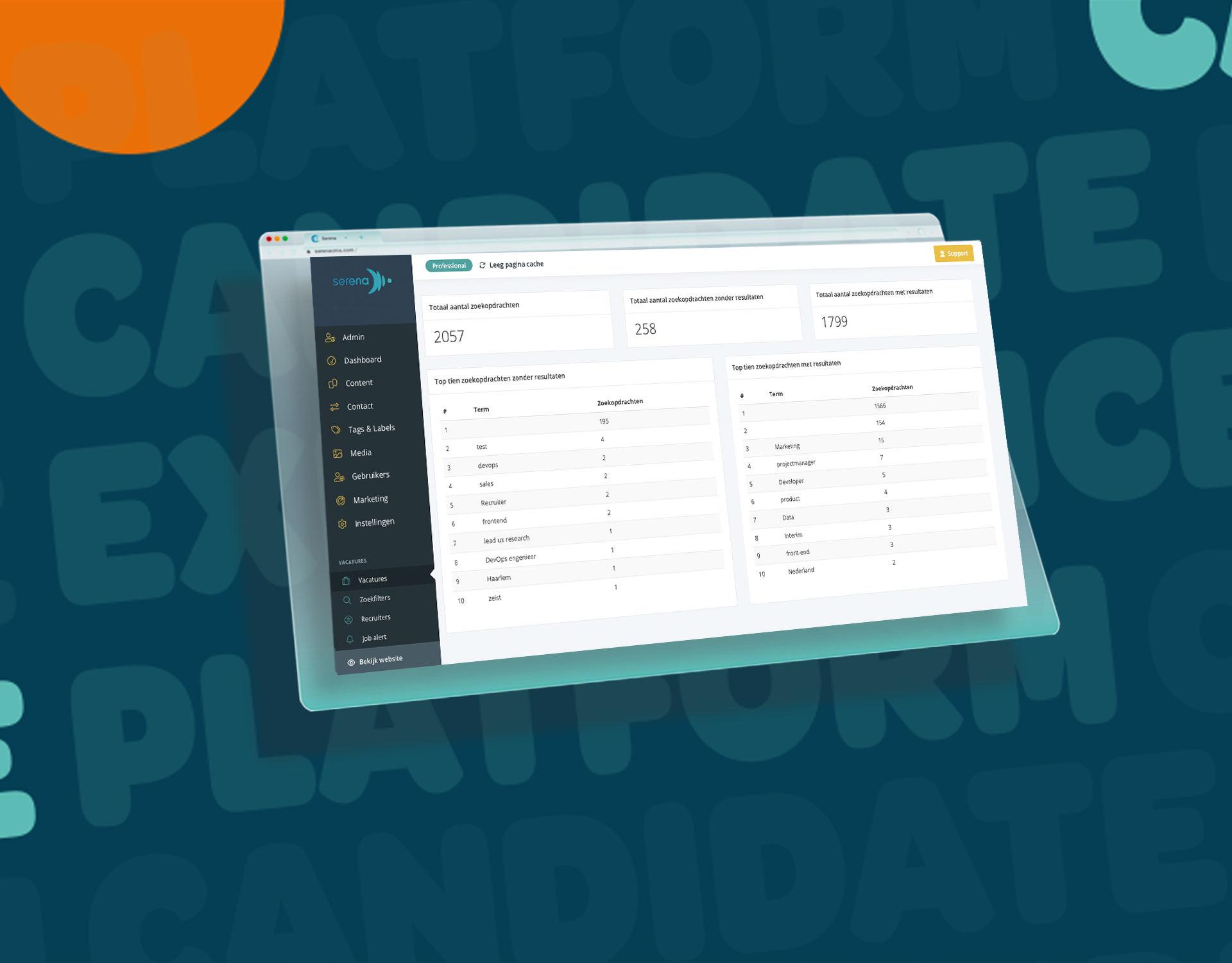Analyze search statistics in Serena and optimize your recruitmentsite in 2025